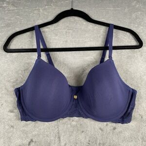 Natori Bliss Perfection Underwire Contour Tee Shirt Bra Womens Size 38C Blue NWT